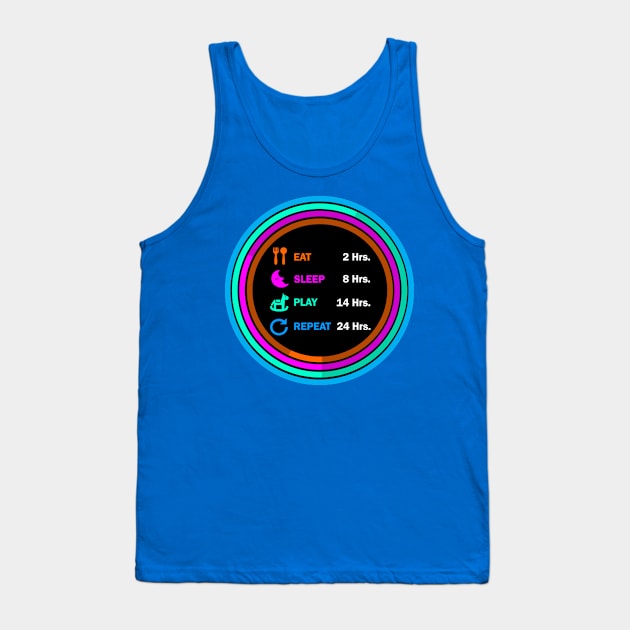 Eat sleep play repeat t shirt. Tank Top by Narot design shop